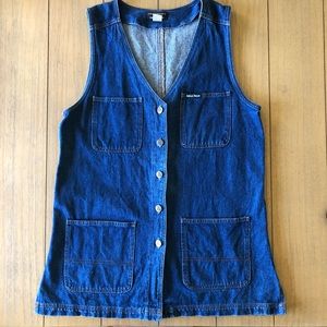 Long Denim Workwear Vest